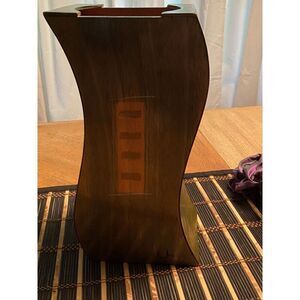 Kakadu Art Israel Wood Vase Handpainted Signed Reut Shahar 12” Tall 4” By 4”